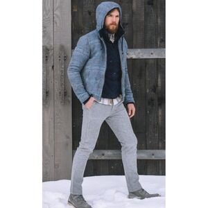 Nifty Genius Henry Travel Trouser Cargo Comfort Soft Pant Grey Herringbone 30x32